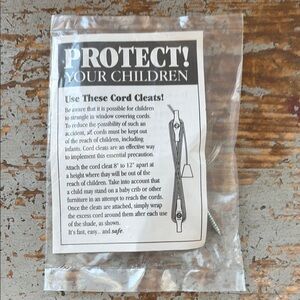 13 Sets NIP Child / Pet Safety Cord Clip Cleats For Wires and Blind Cords